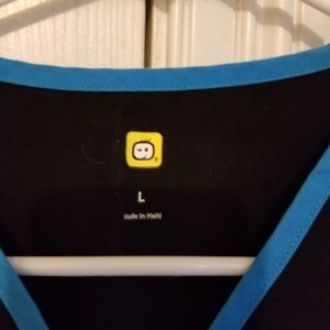 Black with Turquise trim scrub top